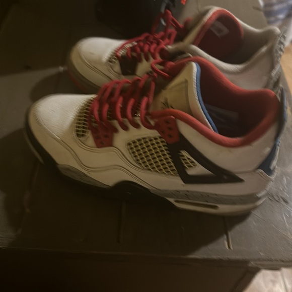 Jordan 4 retros cement, black, red, and blue size 5.5 y. 2 differentt colors!! - Picture 4 of 6